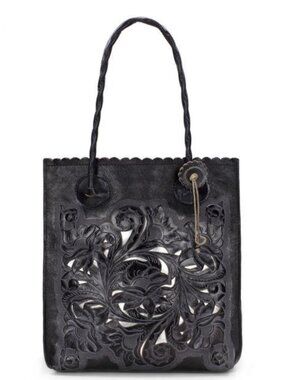 PATRICIA NASH Leather Cavo Tote, Tooled Leather, Metallic Inlay